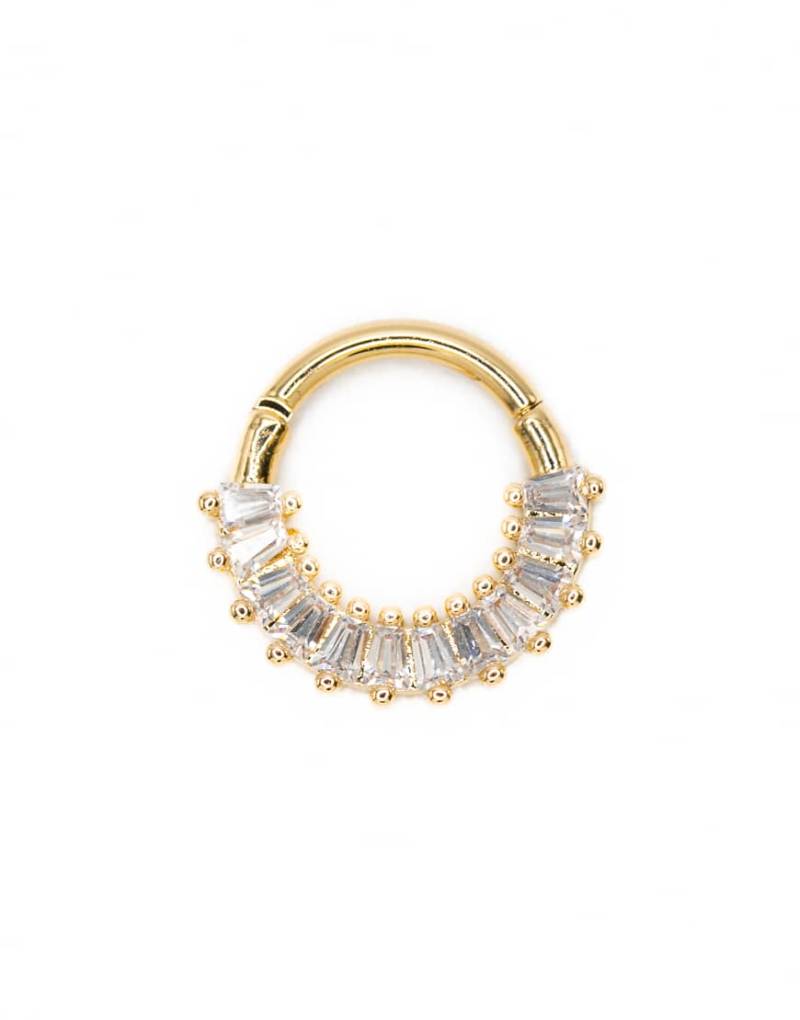 Lovisa - Clicker-Ohrring aus Chirurgenstahl in Goldoptik mit Baguette-Schliff-Goldfarben von Lovisa