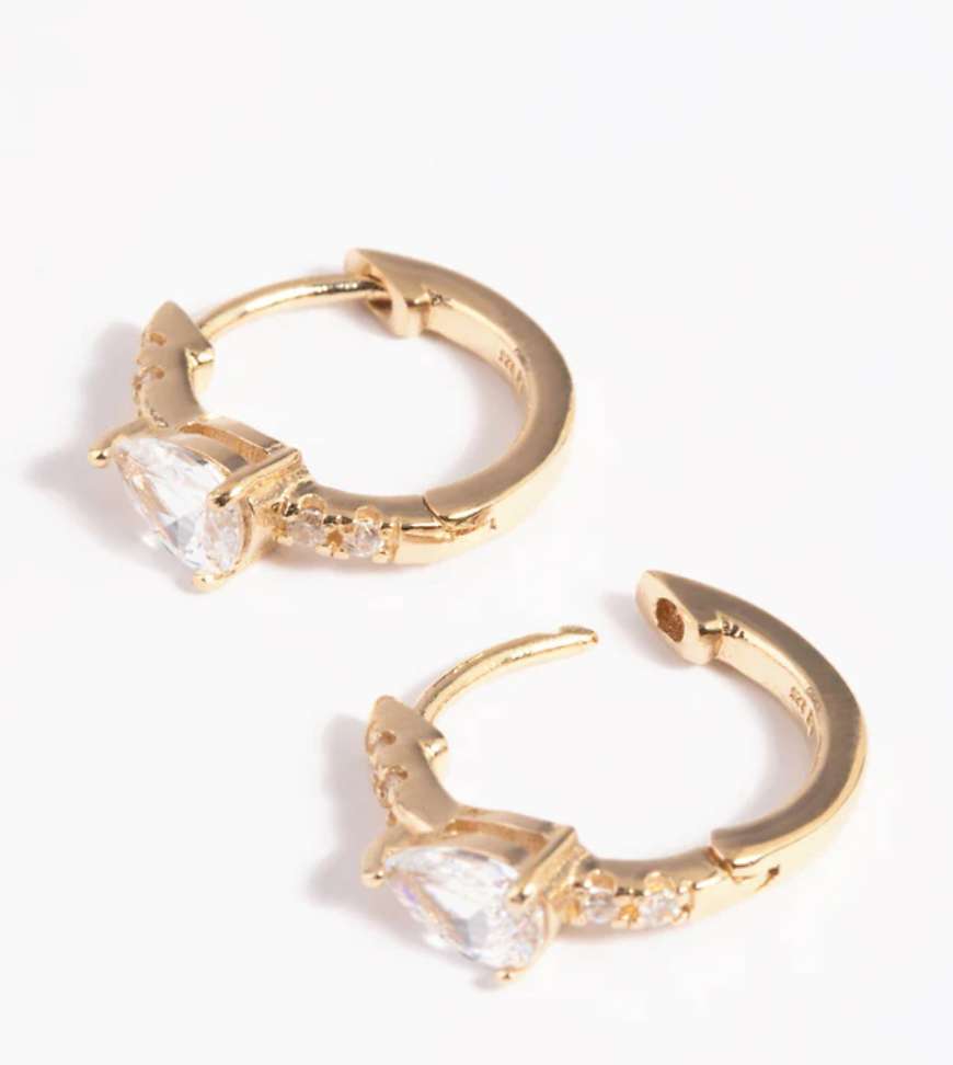 Lovisa - Creolen aus vergoldetem Sterlingsilber mit Zirkonia mit Marquise-Schliff-Goldfarben von Lovisa