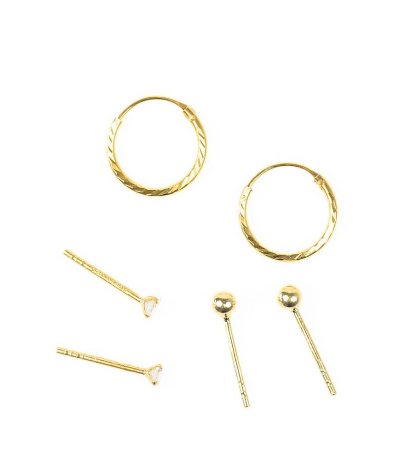 Lovisa - Creolen und Kugel-Ohrstecker aus vergoldetem Sterlingsilber im Multipack-Goldfarben von Lovisa