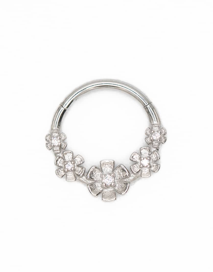 Lovisa - Floraler Clicker-Ring aus Chirurgenstahl in Silberoptik von Lovisa