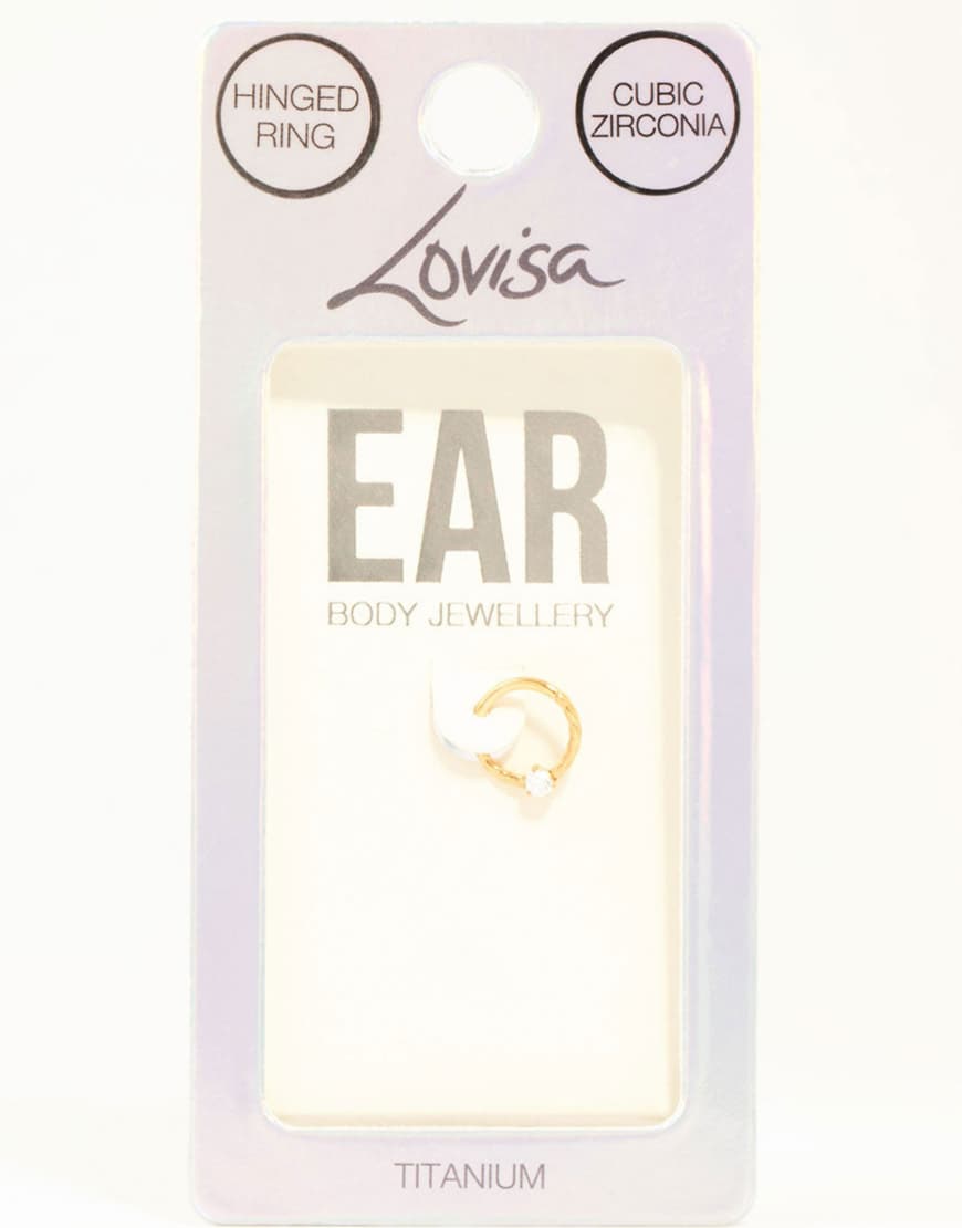 Lovisa - Gedrehter Clicker-Ohrring aus vergoldetem Titan in Goldoptik mit Zirkonia-Stein-Goldfarben von Lovisa