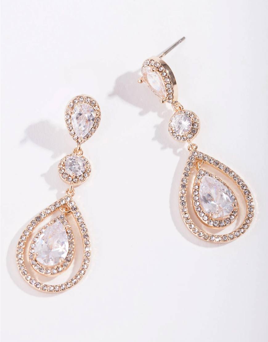 Lovisa - Gold - Hängeohrringe in Roségold-Optik mit Strassbesatz-Goldfarben Lovisa - Gold - Hängeohrringe in Roségold-Optik mit Strassbesatz-Goldfarben von Lovisa