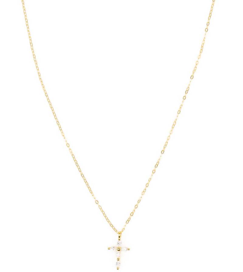 Lovisa - Halskette aus vergoldetem Sterlingsilber in Gold mit Kreuzanhänger mit Zirkonia-Schmucksteinen-Goldfarben von Lovisa