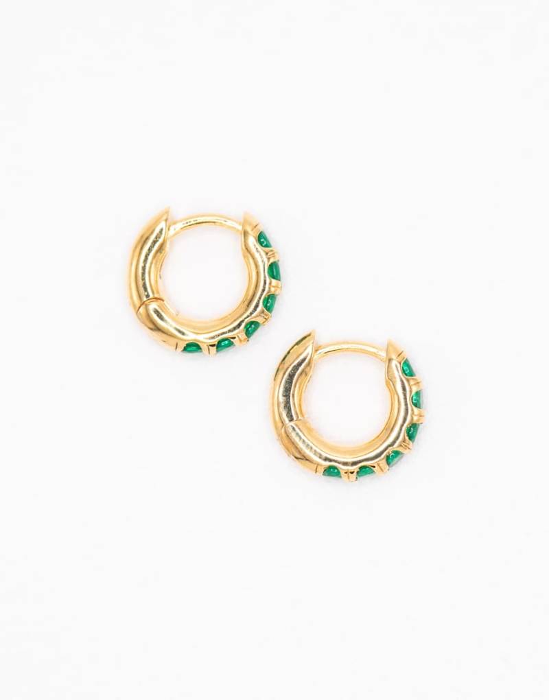 Lovisa - Kleine Basic-Creolen aus vergoldetem Sterlingsilber mit Zirkonia-Besatz-Goldfarben von Lovisa