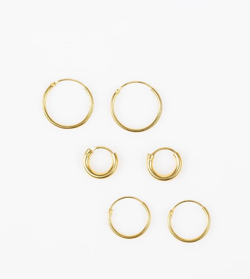 Lovisa Lovisa - Unterschiedlich dicke Creolen aus vergoldetem Sterlingsilber in Gold im Set-Goldfarben von Lovisa