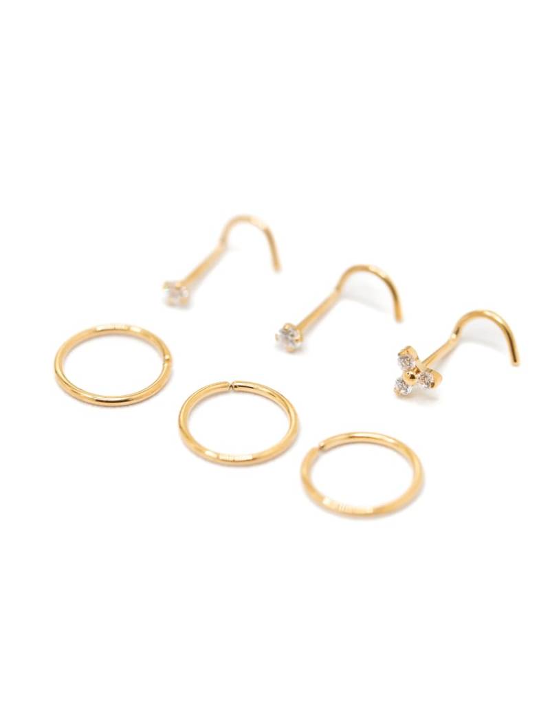 Lovisa - Nasenpiercings aus Titan in Gold mit Schmuckstein-Goldfarben von Lovisa