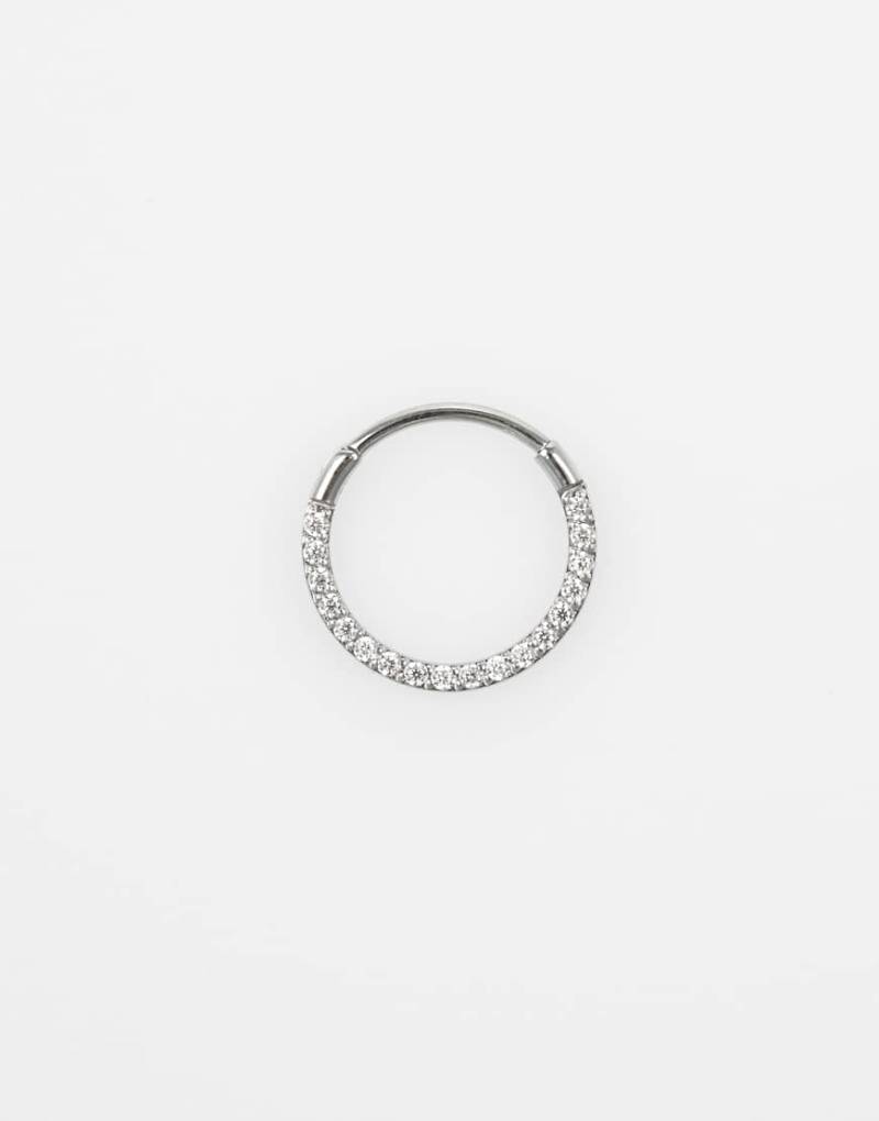 Lovisa - Ohrclicker aus chirurgischem Stahl in Silberoptik mit Zirkonia-Schmucksteinen, von Lovisa