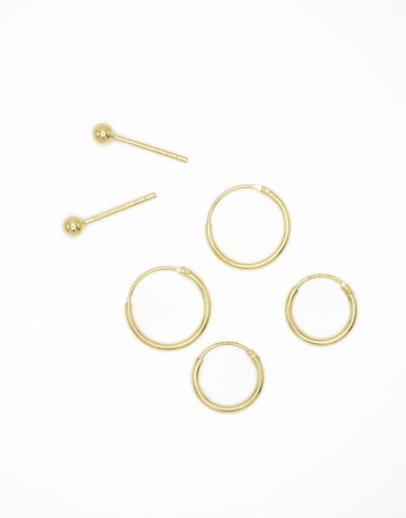 Lovisa - Set mit Creolen, Ohrsteckern und Ohrringen aus vergoldetem Sterlingsilber in Goldoptik-Goldfarben von Lovisa