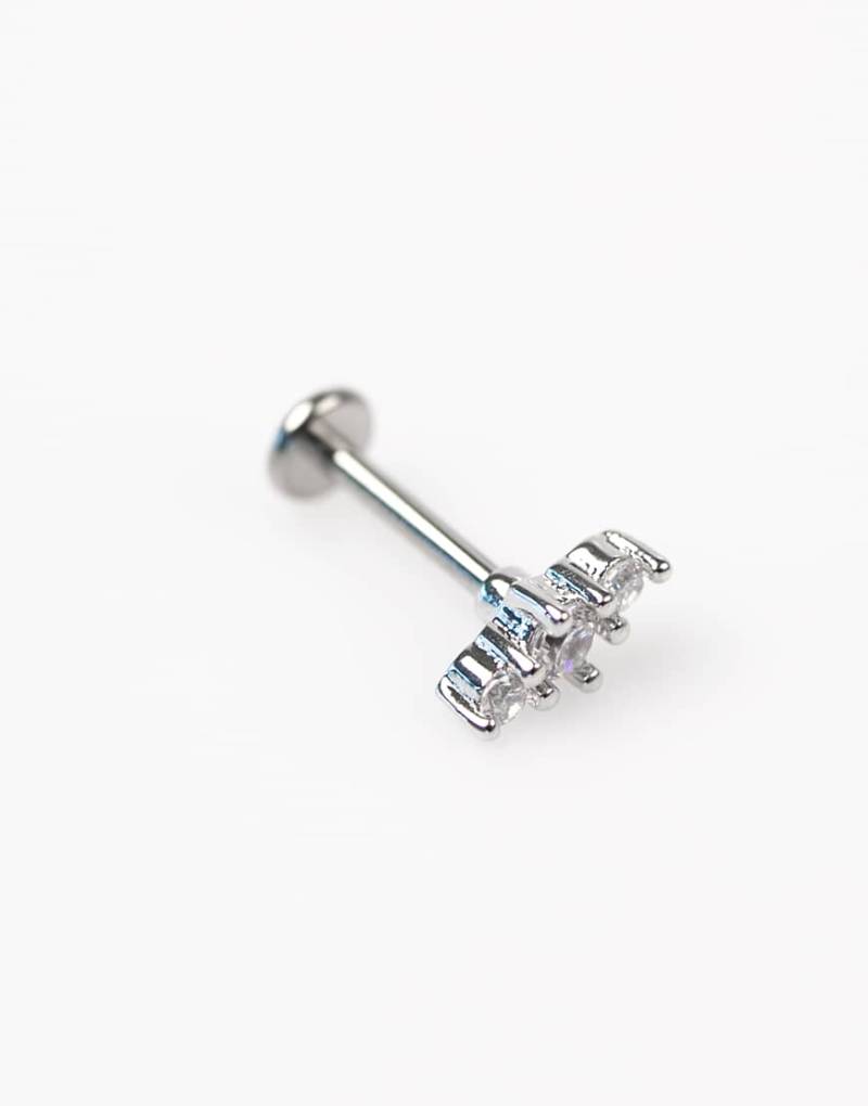 Lovisa - Set mit Piercings aus silberfarbenem Titan mit flachem Ende und texturiertem Schlangenmotiv von Lovisa