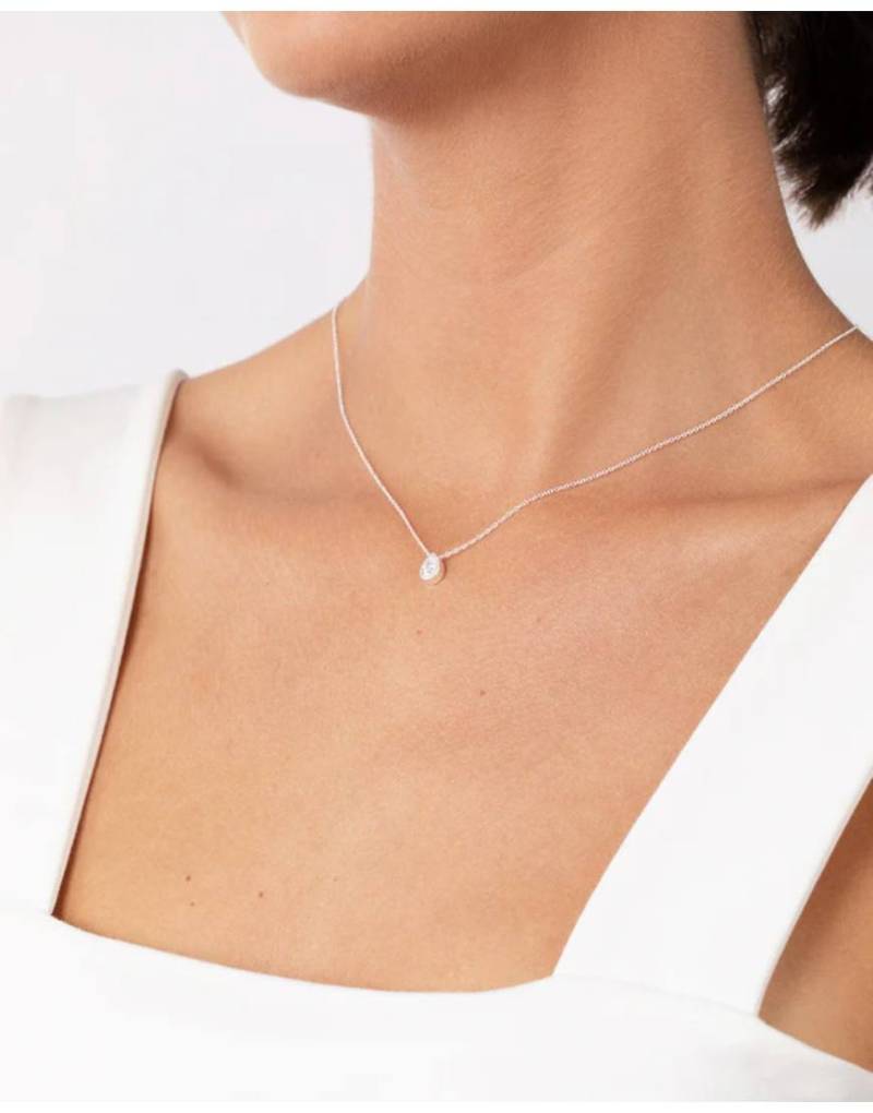 Lovisa - Silberfarbene Halskette aus Sterlingsilber mit Nimbus-Anhänger mit Zirkonia-Strass von Lovisa