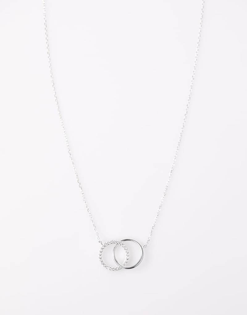 Lovisa - Silberfarbene Halskette aus Sterlingsilber mit Ringanhänger in Pavé-Design von Lovisa