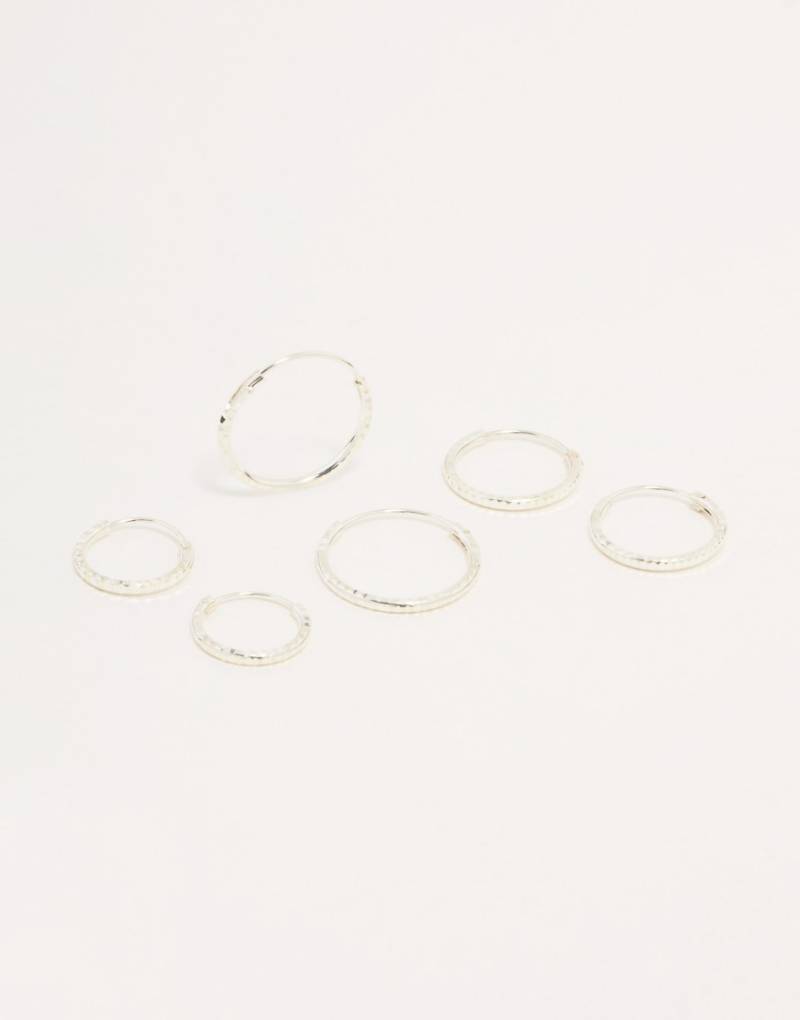 Lovisa - Silberfarbenes Mini-Creolenset aus Sterlingsilber mit kleiner werdender Größe von Lovisa
