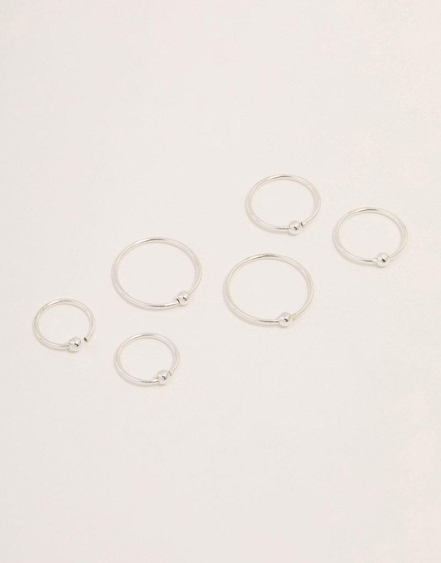 Lovisa - Silberfarbenes Nasenring-Set aus Sterlingsilber mit Kugeln in verschiedenen Größen Lovisa - Silberfarbenes Nasenring-Set aus Sterlingsilber mit Kugeln in verschiedenen Größen von Lovisa