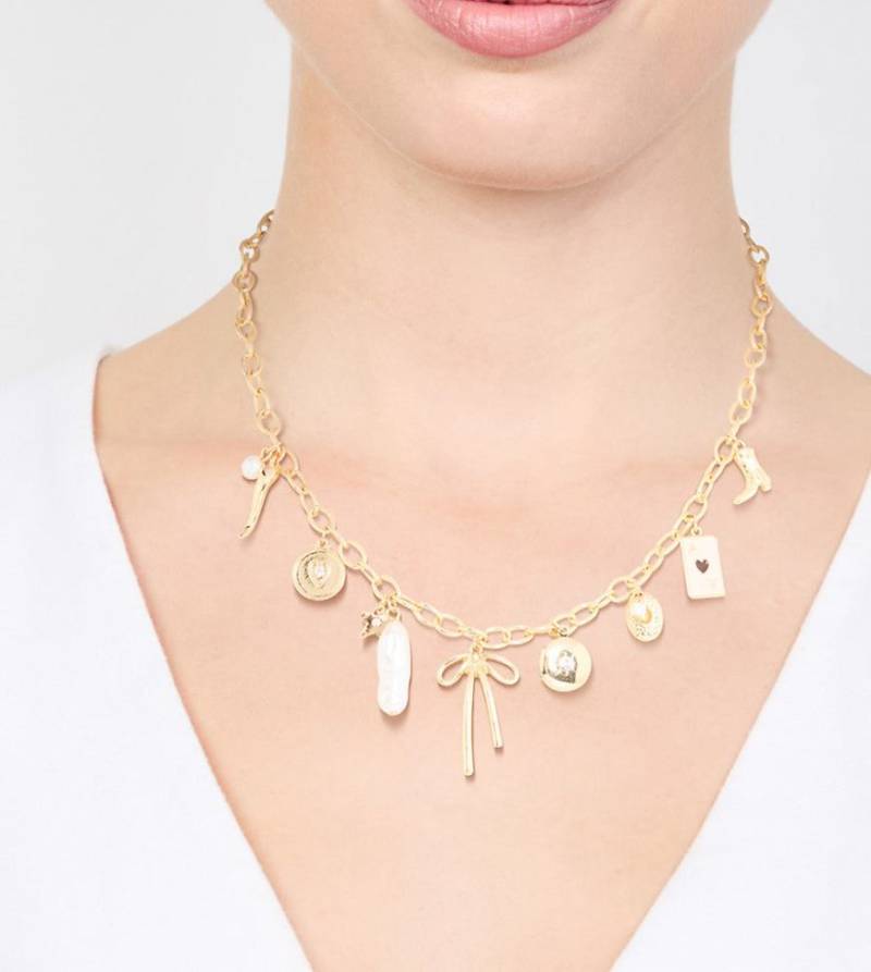 Lovisa - Vergoldete Halskette mit Schleifen- und Sternanhänger-Goldfarben von Lovisa