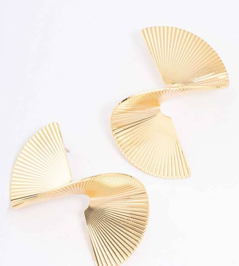 Lovisa - Vergoldete Ohrstecker mit verdrehtem Fächerdesign-Goldfarben von Lovisa