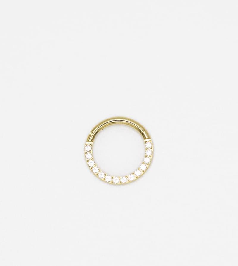 Lovisa - Vergoldeter Clicker-Ohrring aus Titan mit Zirkoniasteinen-Goldfarben von Lovisa