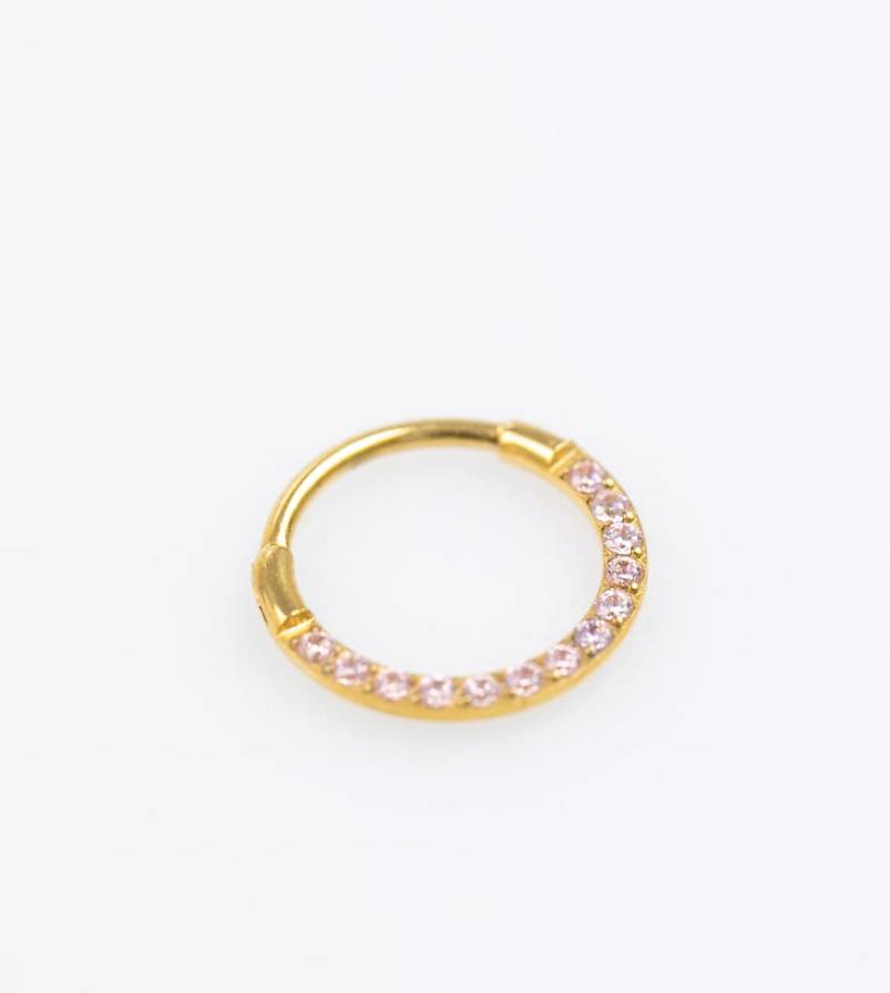 Lovisa - Vergoldeter Clickerohrring aus chirurgischem Stahl mit Zirkoniasteinen, 8 mm-Goldfarben von Lovisa