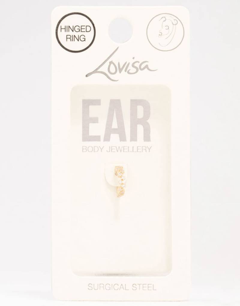 Lovisa - Vergoldeter Creolen-Ohrring aus chirurgischem Stahl mit Zirkonia und gezacktem Design-Goldfarben von Lovisa