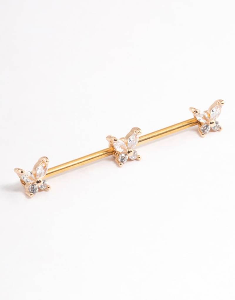 Lovisa - Vergoldetes Piercing aus Chirugenstahl mit Triple-Design-Goldfarben von Lovisa