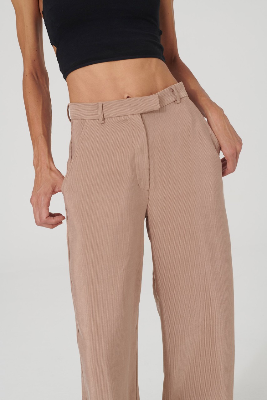 Hose JEANNI | LOVJOI | vegane Hose | Rosewood - hellbraun L von Lovjoi