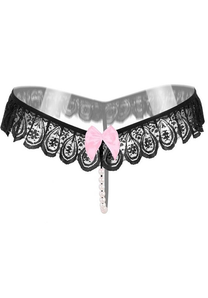 Lovolotti String-Ouvert Sexy Unterhose String Tanga Slip LO-L22 transparente String mit Perlen Panty Nachtwäsche Reizwäsche Sexy Unterwäsche Durchsichtig von Lovolotti