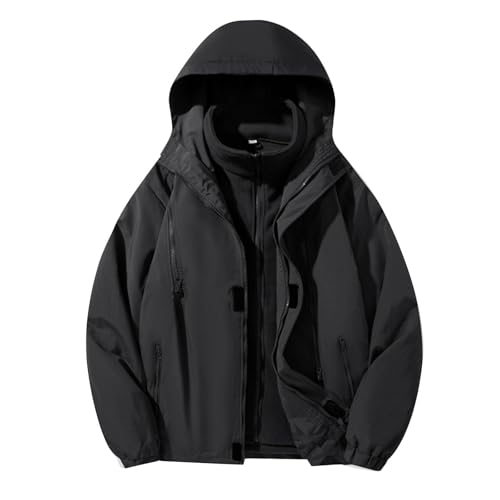 Lovraj 3 in 1 Jacke Herren Wasserdicht – Thermal Outdoor Regenjacke – Winter Funktionsjacke mit Kapuze von Lovraj