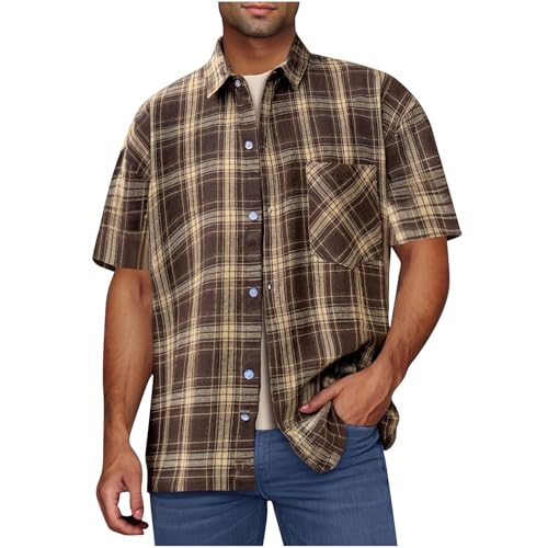 Lovraj Herren Hemd Kurzarm Bügelfrei – Übergröße Kariertes Freizeithemd – Regular Fit Button Down Sommerhemd Lovraj Herren Hemd Kurzarm Bügelfrei – Übergröße Kariertes Freizeithemd – Regular Fit Button Down Sommerhemd von Lovraj