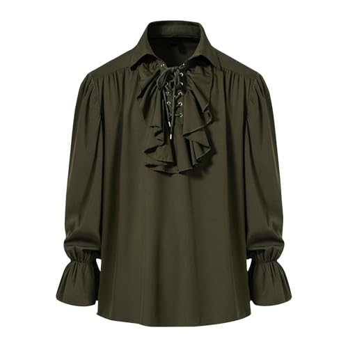 Mittelalter Kleidung Herren Hemd – Steampunk Langarm Rüschen Herrenhemd – Halloween Kostüm Rollenspiel Bühnenstück von Lovraj