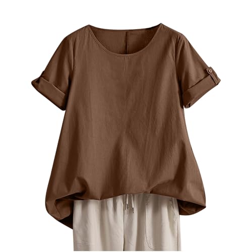 Tunika Damen Sommer Elegant Musselin Bluse Oversize Kurzarm Leinenbluse Baumwolle Leinen Longshirt Atmungsaktiv Blusenshirt Freizeit Longbluse Blusentops Locker Damenblusen Lang Sommerblusen Tunika Damen Sommer Elegant Musselin Bluse Oversize Kurzarm Leinenbluse Baumwolle Leinen Longshirt Atmungsaktiv Blusenshirt Freizeit Longbluse Blusentops Locker Damenblusen Lang Sommerblusen von Lovraj