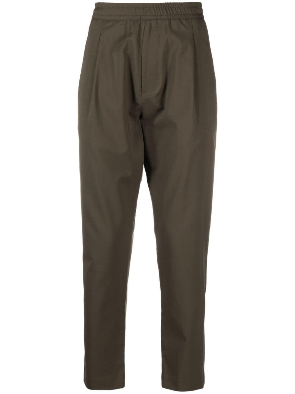 Low Brand Tapered-Bundfaltenhose mit Stretchbund - Grün von Low Brand