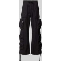 Low Lights Studios Loose Fit Cargohose mit elastischem Bund in Black, Größe 32 von Low Lights Studios