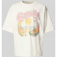 Low Lights Studios Oversized T-Shirt mit Motiv-Print Modell 'Sanguine Paradise' in Ecru, Größe M von Low Lights Studios