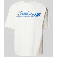 Low Lights Studios Relaxed Fit T-Shirt mit Label-Print Modell 'ERG' in Offwhite, Größe M von Low Lights Studios