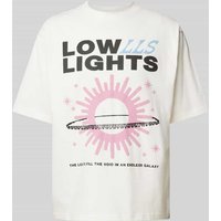 Low Lights Studios Relaxed Fit T-Shirt mit Motiv-Print Modell 'Galaxy' in Offwhite, Größe L von Low Lights Studios