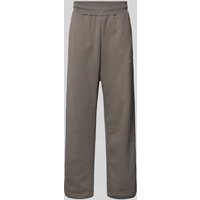 Low Lights Studios Straight Leg Sweatpants mit Label-Stitching in Stein, Größe XXL von Low Lights Studios