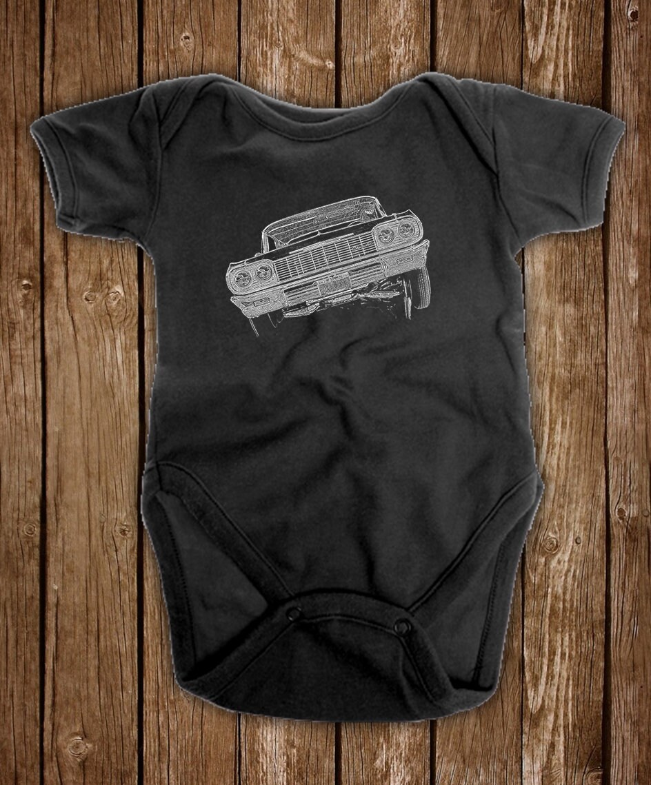 Lowrider 64 Impala 3 Rad Baby, Kleinkind Bodysuit Shirt Jungen Mädchen Unisex von LowLowWear