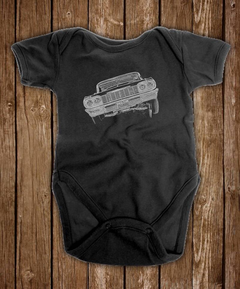 Lowrider 64 Impala 3 Rad Baby, Kleinkind Bodysuit Shirt Jungen Mädchen Unisex von LowLowWear