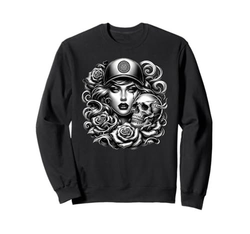 Chicano Mexikanische Straßenkultur Lowrider Schöne Frauen Sweatshirt Chicano Mexikanische Straßenkultur Lowrider Schöne Frauen Sweatshirt von LowRider Legends