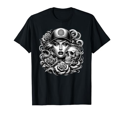 Chicano Mexikanische Straßenkultur Lowrider Schöne Frauen T-Shirt Chicano Mexikanische Straßenkultur Lowrider Schöne Frauen T-Shirt von LowRider Legends