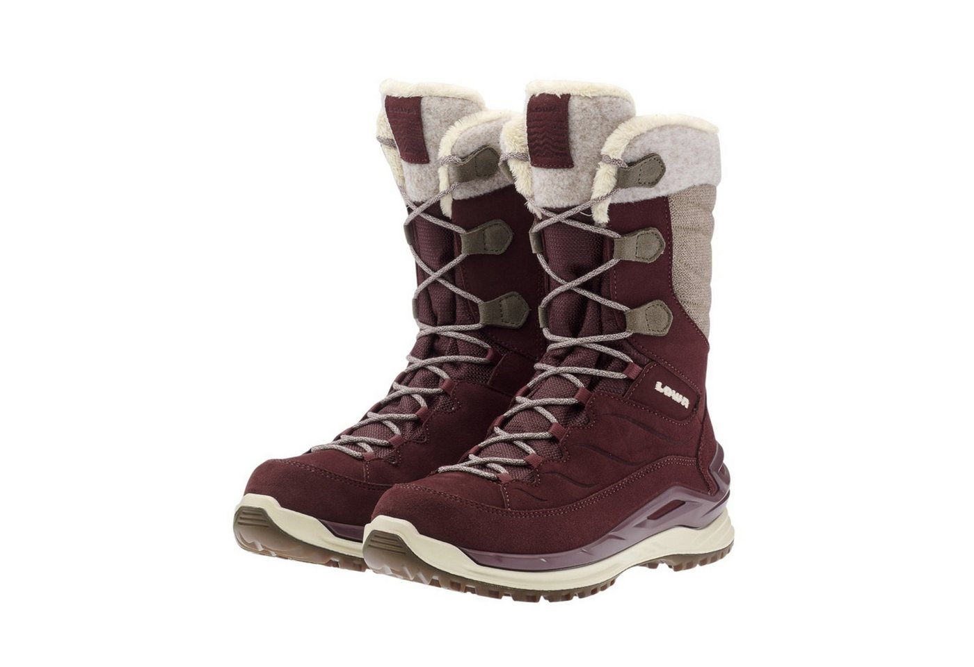 Lowa Barina EVO GTX (Veloursleder, wasserdicht) 2025 rot/beige Damen Winterstiefel von Lowa