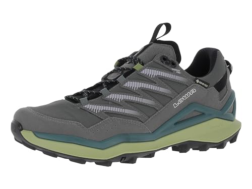 Lowa Multifunktionsschuhe Maddox Pro GTX Lo wasserdichte und leichte Herren Outdoorschuhe mit griffiger Laufsohle | Wanderhalbschuhe | Outdoorschuhe grau/Farn EU 48,5 von LOWA