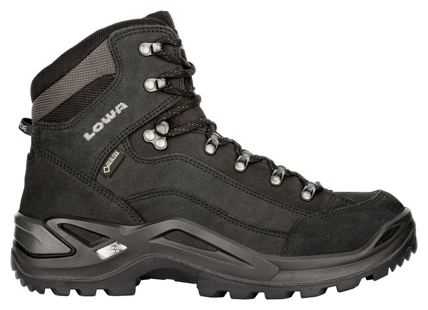 Lowa Renegade Mid GTX (All-Terrain, Nubukleder, wasserdicht) tiefschwarz Wanderschuh von Lowa