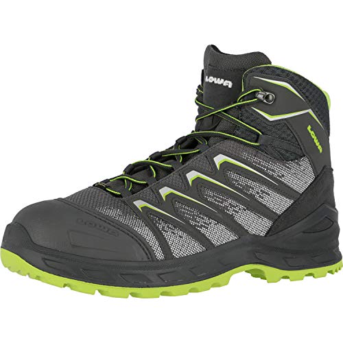 Lowa Sicherheitsschuhe LARROX Work GTX Black Low S3, Farbe:grau/Limegreen, Schuhgröße:43 (UK 8.5) von LOWA