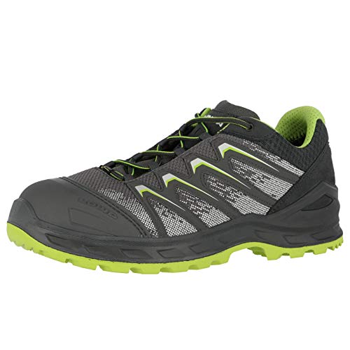 Lowa Sicherheitsschuhe LARROX Work GTX Black Low S3, Farbe:grau/Limegreen, Schuhgröße:45 (UK 10.5) von Lowa