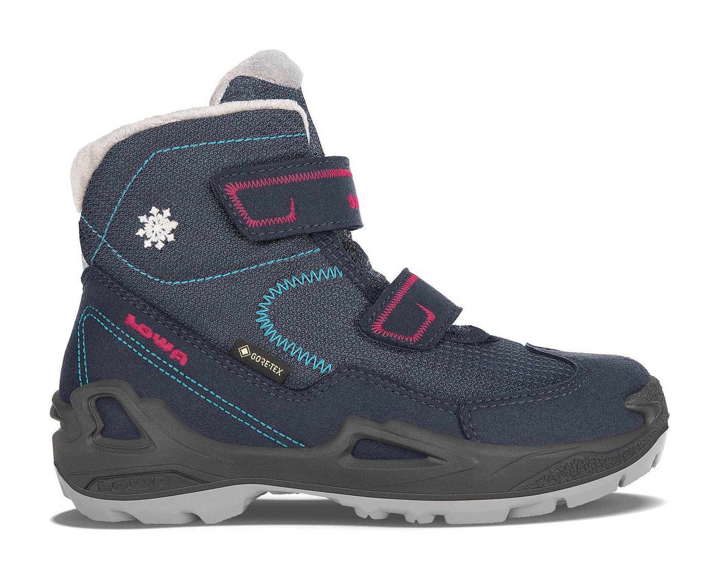 Lowa Winterschuhe Milo GTX (wasserdicht) navyblau/magenta Kinder Winterstiefel von Lowa