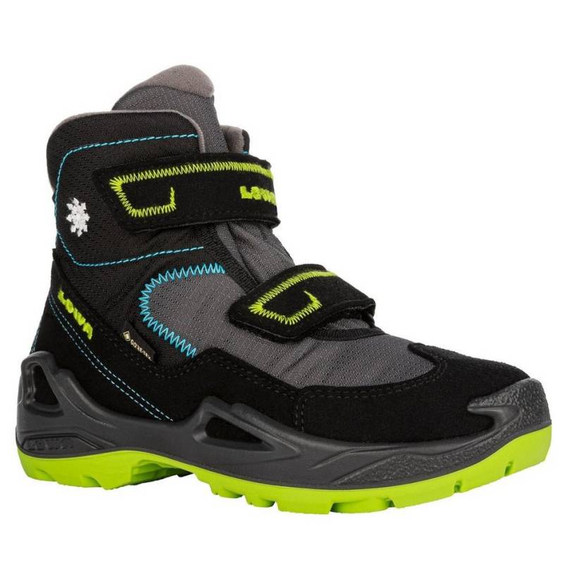 Lowa Winterschuhe Milo GTX (wasserdicht) schwarz/türkis Kinder Winterstiefel von Lowa