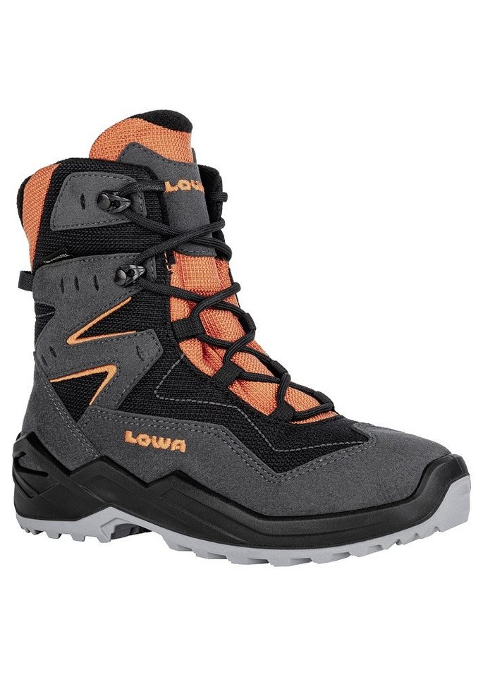 Lowa Lino GTX (Textil/Synthetik, wasserdicht) graphitgrau/orange Kinder Winterstiefel von Lowa