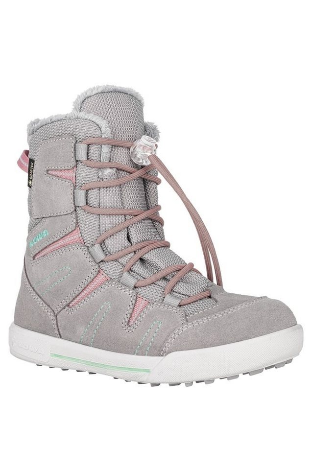 Lowa Lucy GTX (Veloursleder/Textil, wasserdicht) 2024 grau/rosa Kinder Winterstiefel von Lowa