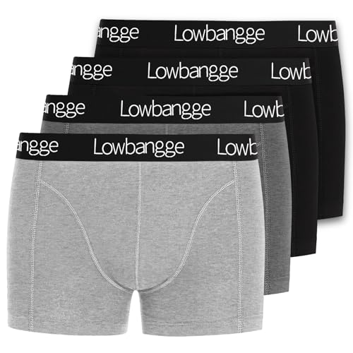 Lowbangge Boxer Shorts Men's Underwear, Boxershorts Herren Baumwolle, Komfortabler Schnitt mit hochwertiger Verarbeitung, Pack of 4 von Lowbangge