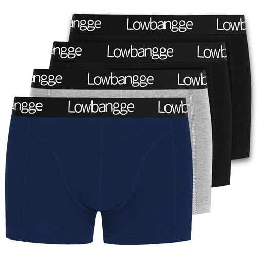 Lowbangge Boxer Shorts Men's Underwear, Boxershorts Herren Baumwolle, Komfortabler Schnitt mit hochwertiger Verarbeitung, Pack of 4 von Lowbangge